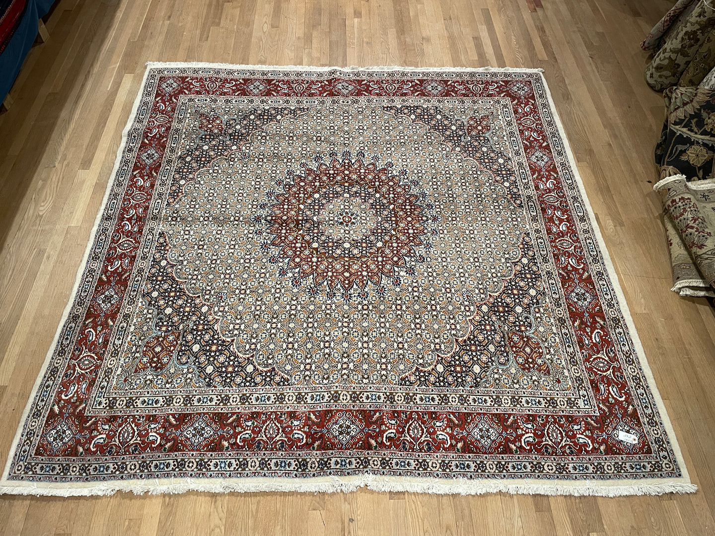 Antique Persian Birjand [Wool + Silk] - Square 8'4