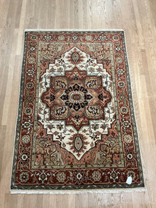 Indian Heriz - 4'1” X 5'11”
