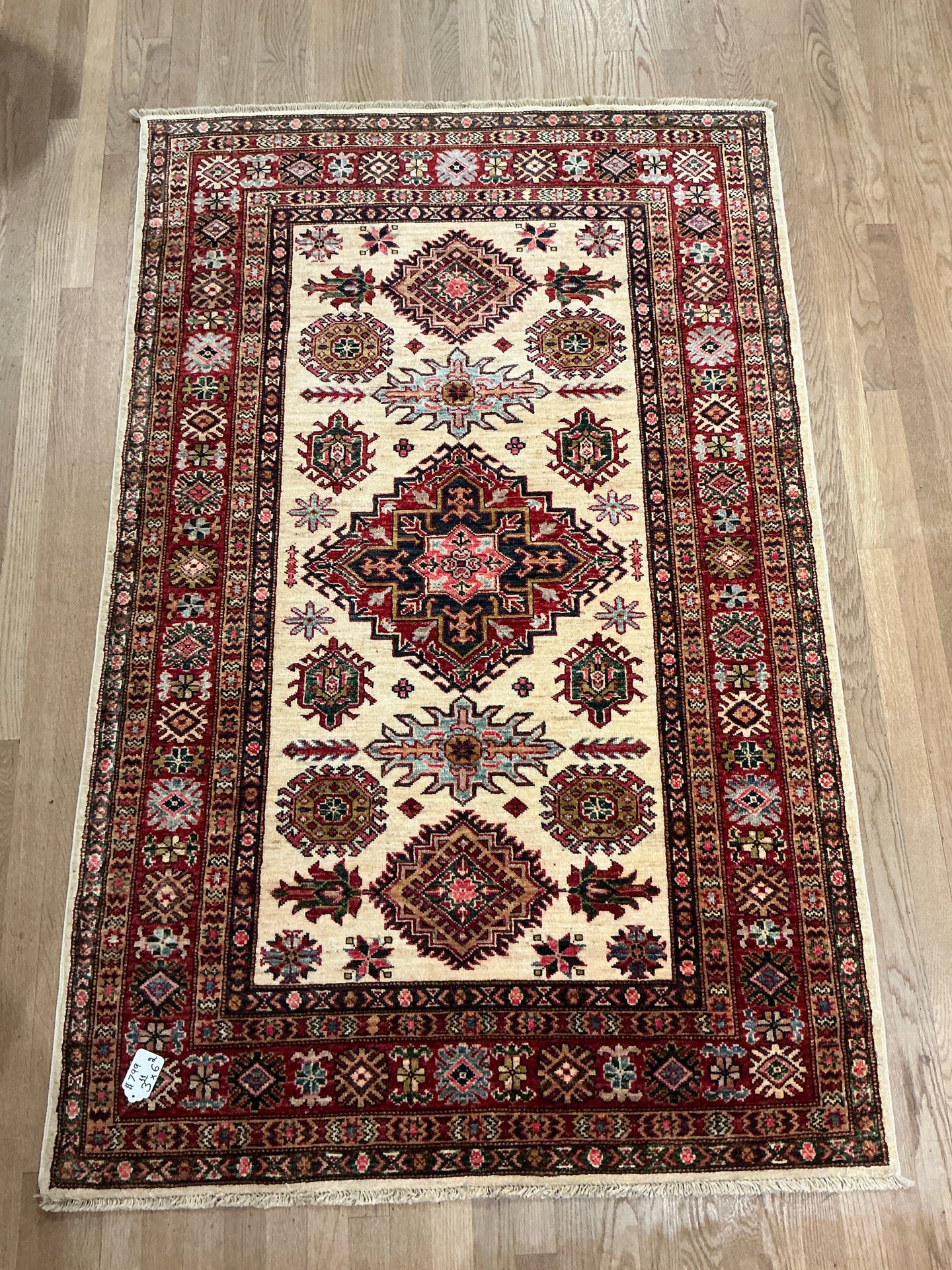 Afghan Super Kazak - 3'11” X 6'2”