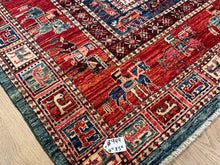 Load image into Gallery viewer, Afghan Pazyryk -  4’11” X 5’0”
