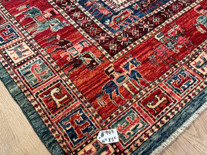 Afghan Pazyryk -  4’11” X 5’0”