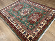 Load image into Gallery viewer, Afghan Super Kazak - Square 5&#39;2&quot; x 6&#39;4&quot;
